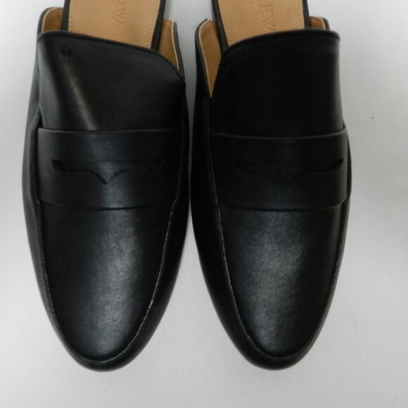 J Crew faux leather Penny Loafer mules slides flats slip on black NEW Size 7.5 - Picture 4 of 13
